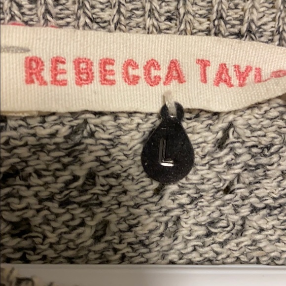 💥💥 SOLD 💥💥 Rebecca Taylor grey mix cotton linen sweater sz Lg - Picture 8 of 10